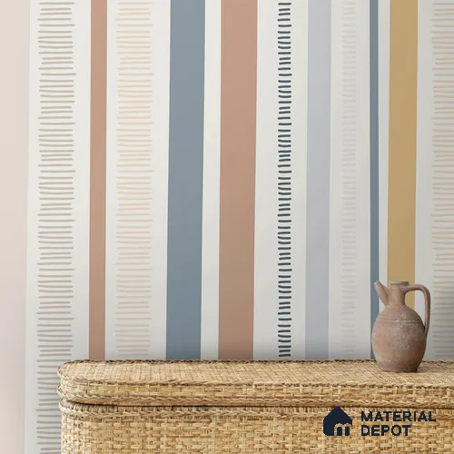 Linear Theme Abstract Modern Striped 10 Meter x 19.6 Inches Multicolor Soft Feel Wallpaper - 54 Sq. Ft.