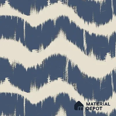 Indigo Waves Blue Modern Abstract for Walls Handmade (Customised Wallpaper)
