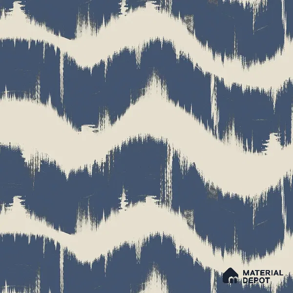 Indigo Waves Blue Modern Abstract for Walls Handmade (Customised Wallpaper)