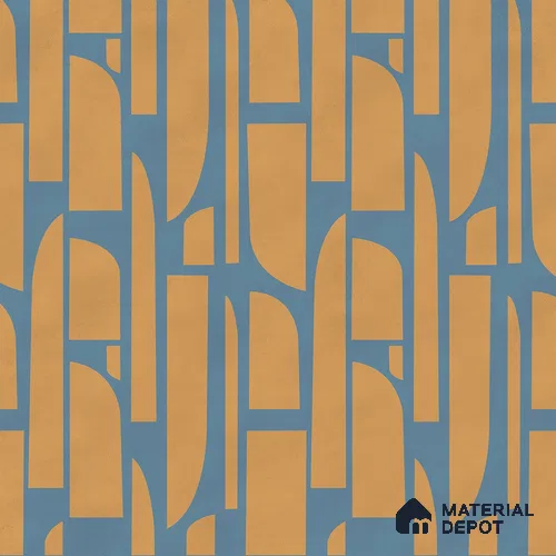 Rhythms Abstract Theme Modern Room , Blue & Yellow Canvas (Customised Wallpaper)