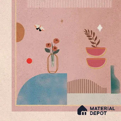 Contemporary Charm Abstract Theme Modern Handmade (Customised Wallpaper)