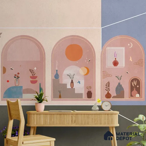 Contemporary Charm Abstract Theme Modern Soft Feel (Customised Wallpaper)