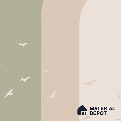 Modern Mood Abstract Design Wall Pastel Green Soft Feel (Customised Wallpaper)