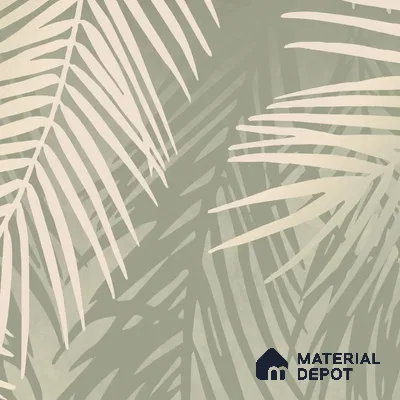 Hanging Tropical Leaves Design Pastel Green Soft Feel (Customised Wallpaper)