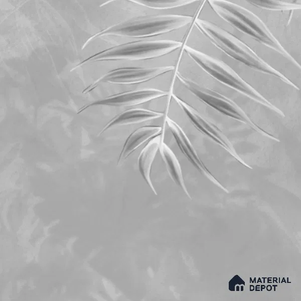Misty Tropics Grey Tropical Leaf Customised Canvas (Customised Wallpaper)