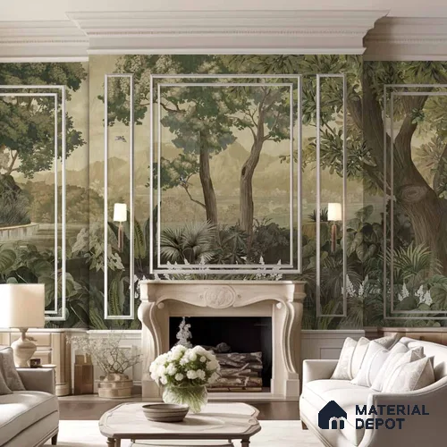 Lush European Landscape Handmade Finish (Customised Wallpaper)