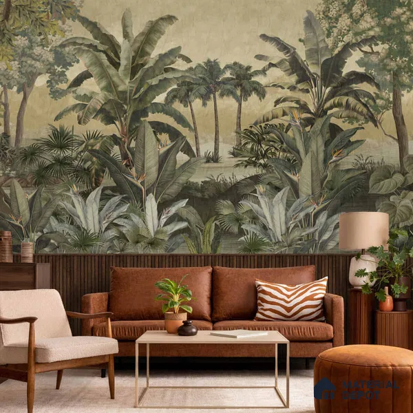 Lush European Landscape Silk Metallic Finish (Customised Wallpaper)
