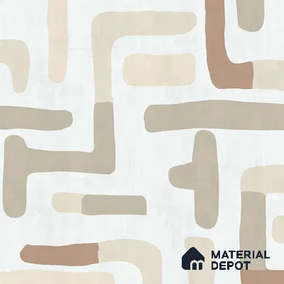 Urban Maze In Desert Sand Abstract Customised Handmade Wallpaper for Rooms