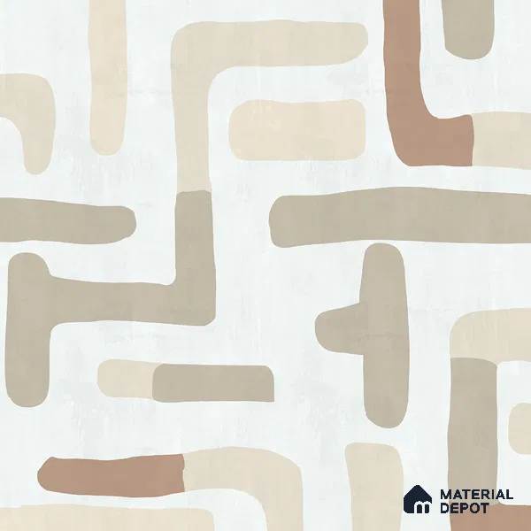 Urban Maze In Desert Sand Abstract Customised Handmade Wallpaper for Rooms