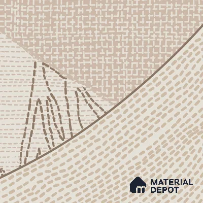 Katha Abstract Landscape Soft Feel Wallpaper in Indian Kantha Pattern