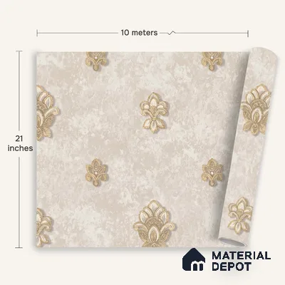 1314 | 10 Meter x 21 Inches Damask Look Wallpaper - 57.41 Sq. Ft. | Minimum 15% wastage during installation