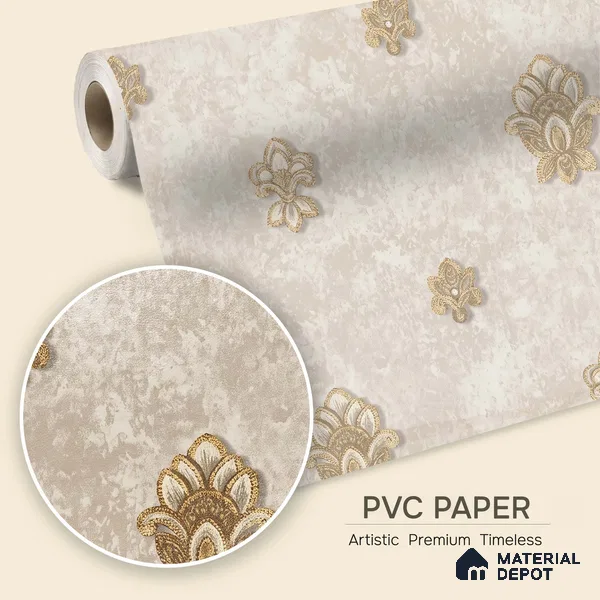 1314 | 10 Meter x 21 Inches Damask Look Wallpaper - 57.41 Sq. Ft. | Minimum 15% wastage during installation