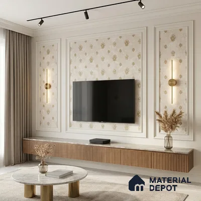 1314 | 10 Meter x 21 Inches Damask Look Wallpaper - 57.41 Sq. Ft. | Minimum 15% wastage during installation