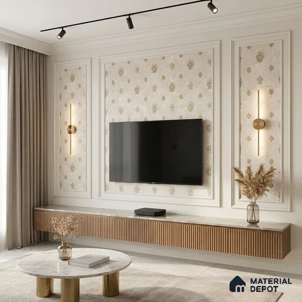 1314 | 10 Meter x 21 Inches Damask Look Wallpaper - 57.41 Sq. Ft. | Minimum 15% wastage during installation