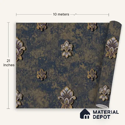 1311 | 10 Meter x 21 Inches Damask Look Wallpaper - 57.41 Sq. Ft. | Minimum 15% wastage during installation