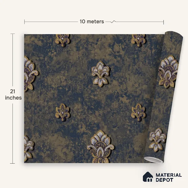 1311 | 10 Meter x 21 Inches Damask Look Wallpaper - 57.41 Sq. Ft. | Minimum 15% wastage during installation