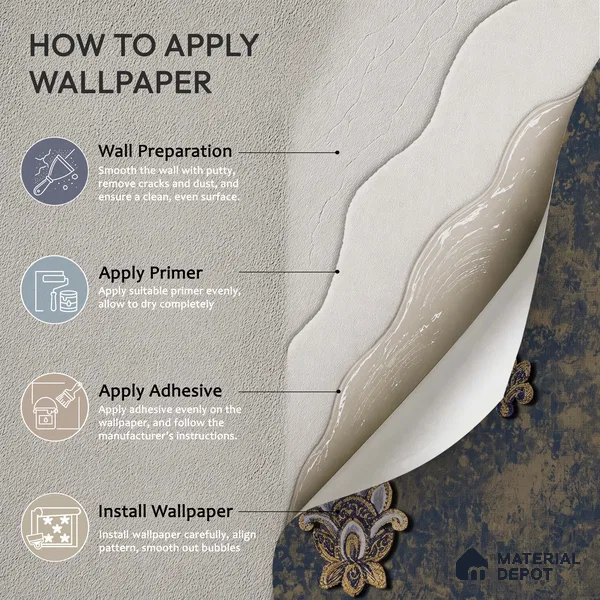 1311 | 10 Meter x 21 Inches Damask Look Wallpaper - 57.41 Sq. Ft. | Minimum 15% wastage during installation