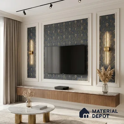 1311 | 10 Meter x 21 Inches Damask Look Wallpaper - 57.41 Sq. Ft. | Minimum 15% wastage during installation
