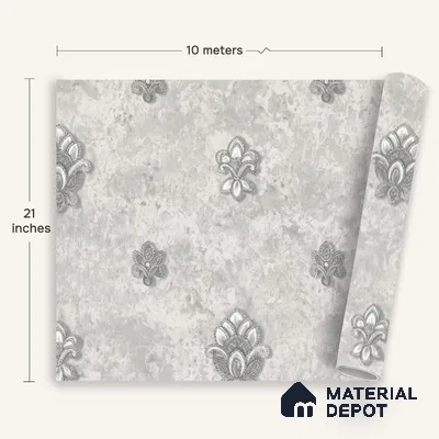 1312 | 10 Meter x 21 Inches Damask Look Wallpaper - 57.41 Sq. Ft. | Minimum 15% wastage during installation