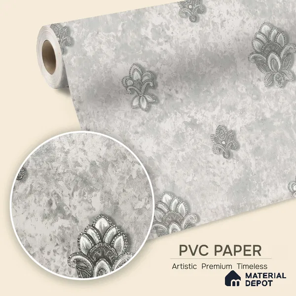 1312 | 10 Meter x 21 Inches Damask Look Wallpaper - 57.41 Sq. Ft. | Minimum 15% wastage during installation