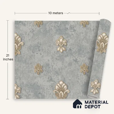 1313 | 10 Meter x 21 Inches Damask Look Wallpaper - 57.41 Sq. Ft. | Minimum 15% wastage during installation