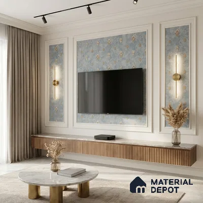 1313 | 10 Meter x 21 Inches Damask Look Wallpaper - 57.41 Sq. Ft. | Minimum 15% wastage during installation