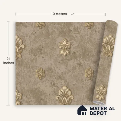 1315 | 10 Meter x 21 Inches Damask Look Wallpaper - 57.41 Sq. Ft. | Minimum 15% wastage during installation
