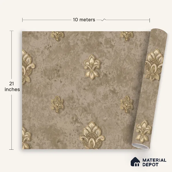 1315 | 10 Meter x 21 Inches Damask Look Wallpaper - 57.41 Sq. Ft. | Minimum 15% wastage during installation