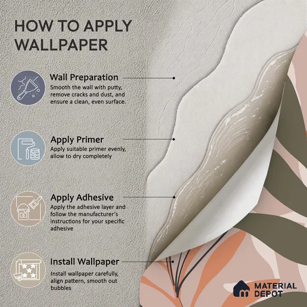 Warm Beige Abstract Leaf Line Tropical Mist Nature Art | WP 03923 B Canvas Texture Finish Tropical Style luxurious Customized size Wallpaper | 250 GSM WP01CNF Paper | (MOQ = 30 Sq. Ft.)