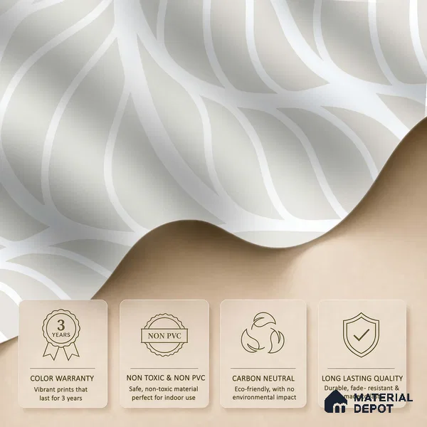 Ivory Beige Abstract Botanical Leaves Leafy Hues Wall Art | WP 03926 Non Woven Matte Finish Tropical Style Premium Customized size Wallpaper | 150 GSM WP01MTF Paper | (MOQ = 30 Sq. Ft.)