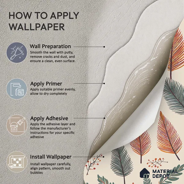 Beige Scandinavian Style Leaf Abstract Serenity Art | WP 03930 B Canvas Texture Finish Tropical Style luxurious Customized size Wallpaper | 250 GSM WP01CNF Paper | (MOQ = 30 Sq. Ft.)