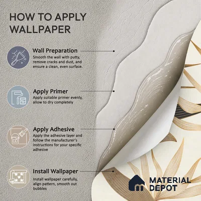 Cream Abstract Tropical with Gold Accents Leafy Hues Botanical Wall Art | WP 03931 B Canvas Texture Finish Tropical Style luxurious Customized size Wallpaper | 250 GSM WP01CNF Paper | (MOQ = 30 Sq. Ft.)