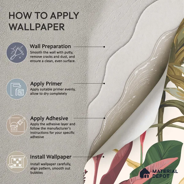 Cream Artistic Leaf Motif Botanical Wall Art | WP 03932 Non Woven Matte Finish Tropical Style Premium Customized size Wallpaper | 150 GSM WP01MTF Paper | (MOQ = 30 Sq. Ft.)