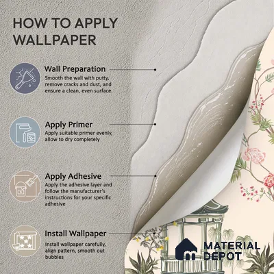 Light Peach Classic Asian Landscape Artistic Charm Designer | WP 03933 Non Woven Matte Finish Chinoiserie Style Premium Customized size Wallpaper | 150 GSM WP01MTF Paper | (MOQ = 30 Sq. Ft.)
