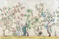 Antique Ivory Imperial Garden Court Orient Bloom Chinoserie Pattern Wallpaper | Material Depot