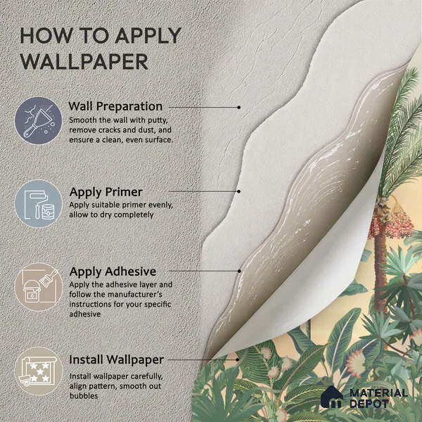 Golden Dawn Tropical Bird Garden Ornate Birds Chinoserie Classic | WP 03945 B Canvas Texture Finish Chinoiserie Style luxurious Customized size Wallpaper | 250 GSM WP01CNF Paper | (MOQ = 30 Sq. Ft.)