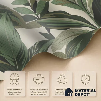 Modern Botanical Leaf Weave Leafy Hues Wall Art | WP 03952 B Canvas Texture Finish Tropical Style luxurious Customized size Wallpaper | 250 GSM WP01CNF Paper | (MOQ = 30 Sq. Ft.)