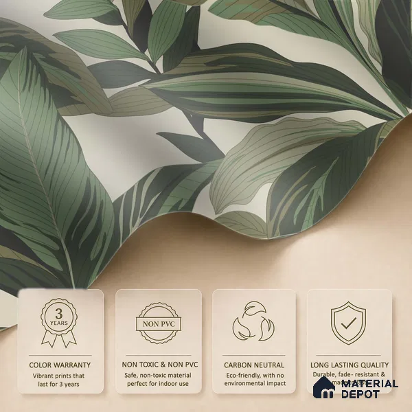Modern Botanical Leaf Weave Leafy Hues Wall Art | WP 03952 B Canvas Texture Finish Tropical Style luxurious Customized size Wallpaper | 250 GSM WP01CNF Paper | (MOQ = 30 Sq. Ft.)