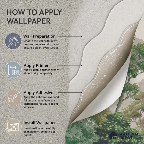 Misty Palm Canopy Parrot Tropical Nature Art | WP 03953 B Canvas Texture Finish Tropical Style luxurious Customized size Wallpaper | 250 GSM WP01CNF Paper | (MOQ = 30 Sq. Ft.)