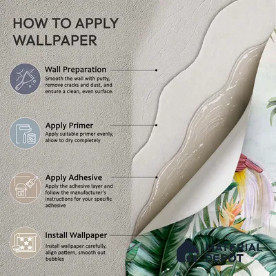 Tropical Canopy Birds Paradise Tropical Mist Nature Art | WP 03959 B Canvas Texture Finish Tropical Style luxurious Customized size Wallpaper | 250 GSM WP01CNF Paper | (MOQ = 30 Sq. Ft.) | Design change not possible