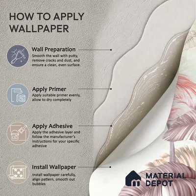 Blush Flamingo Palm Serenity Tropical Mist Nature Art | WP 03960 Non Woven Matte Finish Tropical Style Premium Customized size Wallpaper | 150 GSM WP01MTF Paper | (MOQ = 30 Sq. Ft.) | Design change not possible