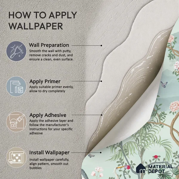 Whispering Garden Hillscape Artistic Charm Designer | WP 03964 Non Woven Matte Finish Chinoiserie Style Premium Customized size Wallpaper | 150 GSM WP01MTF Paper | (MOQ = 30 Sq. Ft.)