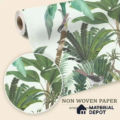 Canopy of Quiet Wings Artistic Charm Designer | WP 03965 Non Woven Matte Finish Tropical Style Premium Customized size Wallpaper | 150 GSM WP01MTF Paper | (MOQ = 30 Sq. Ft.)