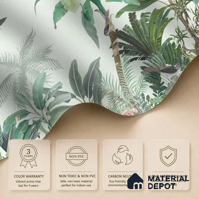 Canopy of Quiet Wings Artistic Charm Designer | WP 03965 B Canvas Texture Finish Tropical Style luxurious Customized size Wallpaper | 250 GSM WP01CNF Paper | (MOQ = 30 Sq. Ft.)