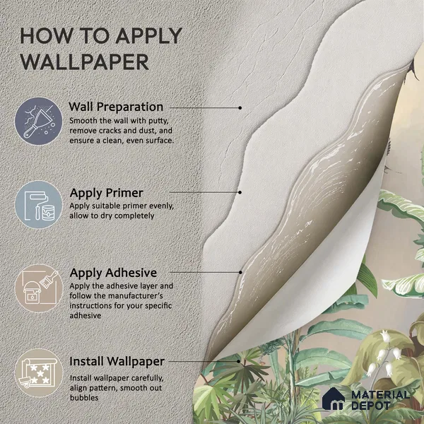 Golden Canopy Tropical Flight Artistic Charm Designer | WP 03967 B Canvas Texture Finish Tropical Style luxurious Customized size Wallpaper | 250 GSM WP01CNF Paper | (MOQ = 30 Sq. Ft.)