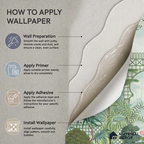 Verdant Lattice Garden Dreamy Artistic | WP 03970 B Canvas Texture Finish Tropical Style luxurious Customized size Wallpaper | 250 GSM WP01CNF Paper | (MOQ = 30 Sq. Ft.)