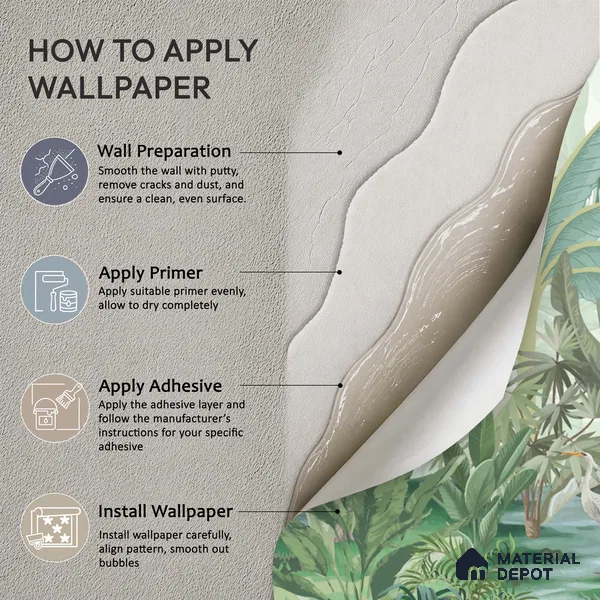 Soft Jungle Symphony Tropical Mist Nature Art | WP 03971 B Canvas Texture Finish Tropical Style luxurious Customized size Wallpaper | 250 GSM WP01CNF Paper | (MOQ = 30 Sq. Ft.)