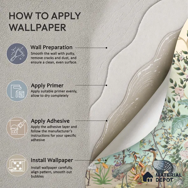 Soft Horizon Jungle Tropical Mist Nature Art | WP 03972 Non Woven Matte Finish Tropical Style Premium Customized size Wallpaper | 150 GSM WP01MTF Paper | (MOQ = 30 Sq. Ft.)