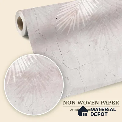 Palm Veil Plaster Abstract Nature Art | WP 03997 Non Woven Matte Finish Tropical Style Premium Customized size Wallpaper | 150 GSM WP01MTF Paper | (MOQ = 30 Sq. Ft.) | Design change not possible