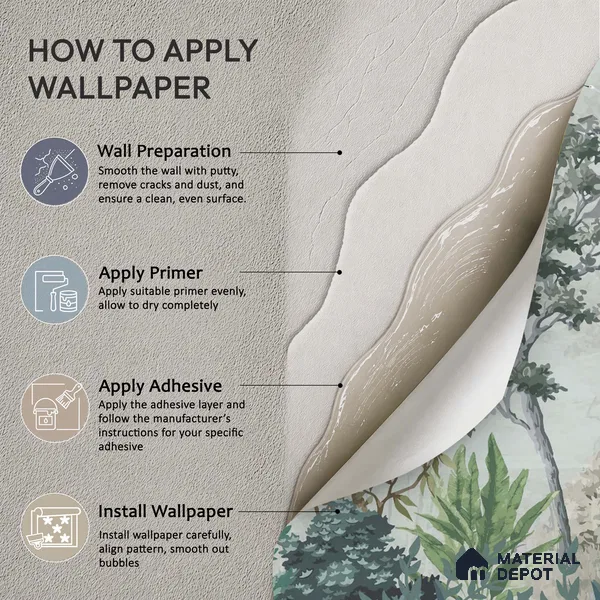 Hummingbirds in the Quiet Canopy Tropical Mist Nature Art | WP 03999 Non Woven Matte Finish Tropical Style Premium Customized size Wallpaper | 150 GSM WP01MTF Paper | (MOQ = 30 Sq. Ft.)